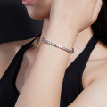 wholesale S925 Silver Plated Moissanite Cross-Border American Ins Style Tennis Bracelet Fashion Hand Jewelry Niche Design Personality Accessory-0-3