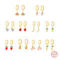 wholesale S925 Sterling Silver Mini Tropical Fruit Earrings, a best-selling creative minimalist design-0-0