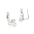 wholesale S925 Silver Korean and Japanese New Style Two-Way Earrings for Women, Inlaid with Shell Pearls, Ear Cuff, Niche Design, High-End Feel, Wholesale from Manufacturer-0-4