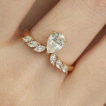 wholesale 925 Silver Imported High Carbon Diamond Pear-Shaped 7*11 Ring for Women, Elegant and Versatile, Zhuo Zhifang Jewelry New Collection-0-0