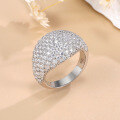 wholesale S925 silver gold-plated cross-border new full-drill moissanite ring,hip-hopunisex ring-0-0