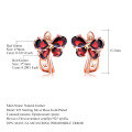 wholesale Rose Gold Plated S925 Silver Garnet Earrings, European and American New Luxury Style Inlaid with Natural Colored Gemstone Stud Earrings-0-7