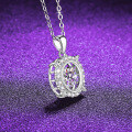 925 Silver Cross-Border New Flexible Moissanite Pendant Necklace, Women's Light Luxury Versatile Choker-0-1