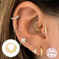 wholesale S925 metal body piercing jewelry with creative textured studs for nose rings and ear cartilage-0-1