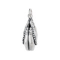 wholesale S925 silver ethnic retro matte finish praying hands worship good thoughts DIY pendant accessory-0-5
