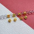 wholesale Gold-plated 925 ancient silver fittings set with natural tourmaline square bead spacers, large hole for DIY hand stringing and braiding accessories-0-2