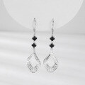 wholesale S925 Sterling Silver Korean-style Four Leaf Clover Teardrop Earrings for Women, Versatile Small Design Long Tassel Drop Earrings Elegant Ear Accessories-0-5