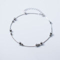 wholesale S925 Sterling Silver Small and Large Bead Ankle Chain Korean Style Fashion Commuting Niche Design Ankle Jewelry S7107-0-4