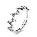 wholesale S925 sterling silver irregular twisted geometric ring, fashionable and versatile for daily wear, with a unique design for the index finger-0-6