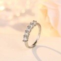 wholesale 925 Silver Classic Seven-Star Seven-Diamond Five-Diamond Row Ring Korean Style Fashion Seven Princess D Color Ultra-White Moissanite Ring for Women-0-1