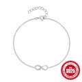 wholesale S925 Sterling Silver Bazi Eternal Chain Bracelet for Women, Korean Style, Hot-Selling, Minimalist, Niche Design-0-6
