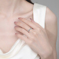S925 Sterling Silver Full Moissanite Ring, Women's Minimalist Luxury Gift-0-2