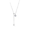 Sterling Silver Moissanite Adjustable Tassel Pendant Necklace for Women-0-3