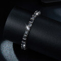 wholesale S925 silver plated with 18k gold, 55mm black pagoda-cut moissanite unisex hip-hop style viral bracelet-0-1