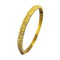 wholesale Metal material: S925 silver gold-plated Zhuo Zhifan Jewelry live stream design, dot pattern, antique brushed wheat braiding bracelet, lightweight luxury style-0-4