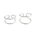 wholesale S925 Sterling Silver Double Ring Open Adjustable Minimalist Stacking Band for Women-0-4