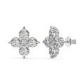 wholesale S925 Sterling Silver Women's Dainty Four-Leaf Clover Zirconia Bead Design Exquisite High-End Earrings-0-6
