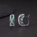 wholesale S925 Silver Light Luxury and Precious Natural Garnet Earrings with Green Chrysoprase, Topaz, and Peridot Gemstones-0-2