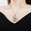 wholesale S925 Sterling Silver Enzera Emerald Full Diamond Oval Cabochon Collarbone Necklace for Women-0-1