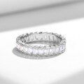 18k Gold-Plated S925 Silver 2*3mm Moissanite Full Diamond Eternity Band-0-0