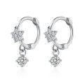 wholesale S925 Sterling Silver Narcissus Earrings Women Korean Version Simple and Personality Small Fresh Full Diamond Five-Petal Flower Ear Clasp Earrings G2312-0-4