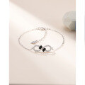 wholesale S925 Sterling Silver Figure 8 Bracelet for Women, Luxury Minimalist Design with Diamond Accents, Infinite Love Number Jewelry-0-6