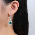 wholesale S925 Sterling Silver Ear Hook New Style Emerald Gemstone Earrings for Women Wholesale Factory-0-1