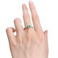 wholesale 18K Gold New 4*6 Emerald Solitaire Simple and Versatile Elegant Engagement Ring for Women-0-4