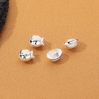 wholesale S925 Sterling Silver Cloud Tide Pavilion Dumpling Ingot Bead Strand Accessories Tube Beads DIY Bracelet Small Fish Silver Ornament Factory Direct-YP207M/Yuanbao (about 0.90g) The order must be in bulk and calculated by weight!!