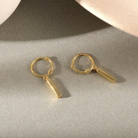 wholesale 925 Sterling Silver Women's Earrings Drop, Ins New Retro Fashion-E357E-Gold 925 Silver