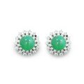 wholesale Gold-Plated 925 Silver High-Carbon Diamond Muzo Green Natural Chalcedony New Chinese Style Hao Lei Same Versatile Women's Earrings-0-4