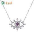 wholesale S925 Silver New European and American Stylish and Personalized Alexanderite Necklace Demon Eye Collarbone Chain Wholesale from Manufacturers-0-0