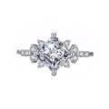 925 Silver Custom Princess-Cut Moissanite Flash Ring for Women-0-3