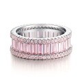wholesale S925 silver ice-cut ring for women, radiant-cut pink diamond gemstone ring for cross-border wholesale in Europe and America-0-13