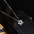 wholesale S925 Sterling Silver Minimalist and Versatile Diamond-Encrusted Five-Pointed Star Necklace Y01729-0-3