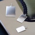 wholesale 990 Sterling Silver DIY Engraving Plain Couple Pendant Hip-hop Rectangle Blank Tag Accessory-0-2