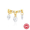 wholesale S925 Sterling Silver Exquisite Marquise Fringe Flat Threaded Ear Cartilage Stud,。-0-5