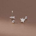 wholesale S925 Sterling Silver Full Diamond Star Thread Earrings, Ins Style Design, Elegant Ear Jewelry for Women M04259-0-2