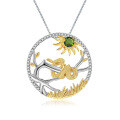 wholesale 925 Silver Chinese Style Zodiac Snake Pendant with Natural Gemstone Necklace-0-6