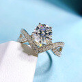 wholesale S925 Silver New Classic One-Carat White Diamond Ring for Women,-0-2