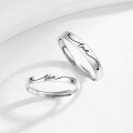 wholesale S925 Sterling Silver Couple's Rings, Minimalist Vintage Design for Men and Women Students, Niche Style, Long-Distance Relationship Gift for Girlfriend-0-5