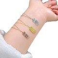 wholesale Sterling Silver S925 Chinese Style Ice Cube Small Gold Bar Necklace for Women, Fashionable and High-End, Niche Collarbone Chain-0-4