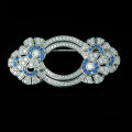 wholesale S925 gold-plated silver body with high-carbon diamonds, royal blue,， women's brooch-0-0