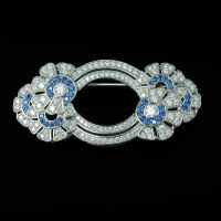 wholesale S925 gold-plated silver body with high-carbon diamonds, royal blue,， women's brooch-Cultured Spinel 925 Silver