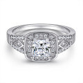 wholesale S925 silver square zircon ring, cross-border style, tarnish-resistant women's diamond ring set-0-15