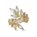 wholesale S925 Sterling Silver Light Luxury High-End Delicate Small Fresh Floral Leaf Design Unique Marquise Open Adjustable Ring-0-10