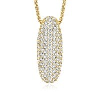 925 Silver Gold-Plated Letter Pendant Choker Necklace for Women-letter I