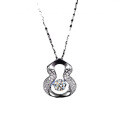 S925 Silver Pendant Moissanite Jumping Heart Gourd Necklace-0-2