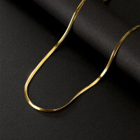 wholesale S925 silver flat snake chain short necklace, geometric personality charm women's neck accessory D8273-D8273/S925 Silver Snake Bone Necklace Silver 925 Silver