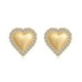 wholesale Metal: 925 Sterling Silver Europe and America cross-border ear studs, fashionable new style, women's heart-shaped diamond inlay, sweet little chic wind earrings, ear care for pierced ears-0-6